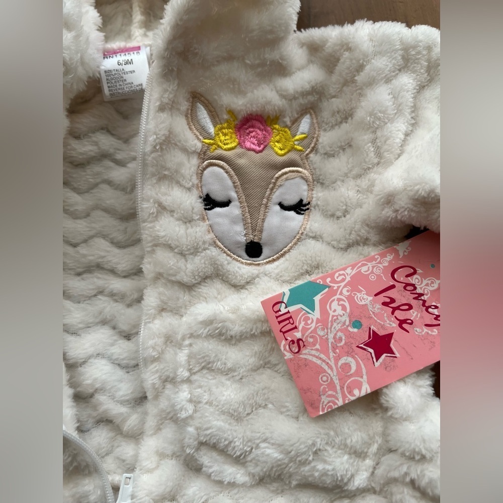 Cute Babe Baby Girl Sherpa Hoodie & Pants Set | 6–9M NWT - Picture 7 of 8